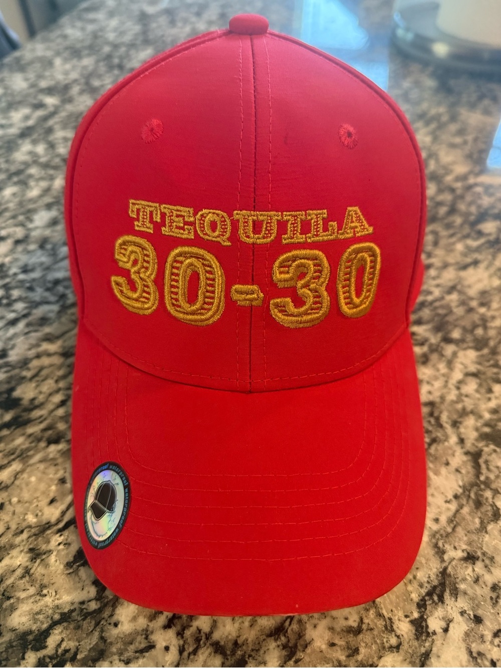 Red 'TEQUILA 30-30' Embroidered Adjustable Baseball Cap
